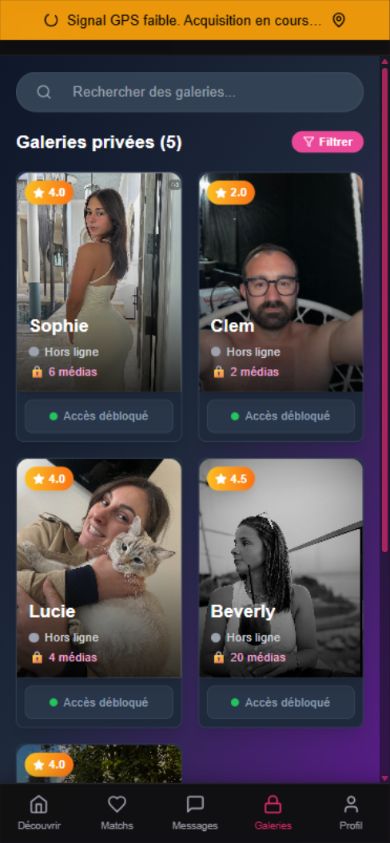 Private galleries offered in the Hérès app
