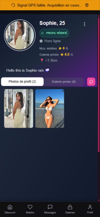 Profile and photos in the Hérès dating app